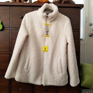 Cream fully lined Faux Sherpa Coat by 32 Degrees